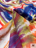 Marble Printed Silk and Cotton Voile - Multicolor