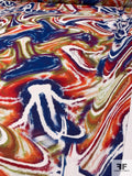 Marble Printed Silk and Cotton Voile - Multicolor