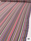 Vertical Striped Printed Rayon Challis - Multicolor