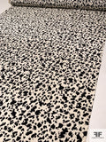 Heavy Splatter Printed Silk Crepe de Chine - Black / Off-White