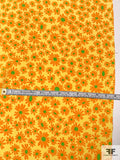 Daisy Floral Printed Silk Crepe de Chine - Yellow / Orange / Green