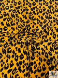 Animal Pattern Printed Silk Crepe de Chine - Marigold / Black