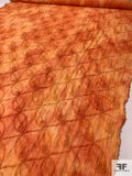 Tie-Dye Ribboned Swirls on a Diagonal Linen - Orange