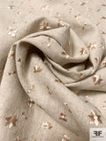 Ditsy Floral Embroidered Linen - Oatmeal / Sand