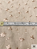 Ditsy Floral Embroidered Linen - Oatmeal / Sand