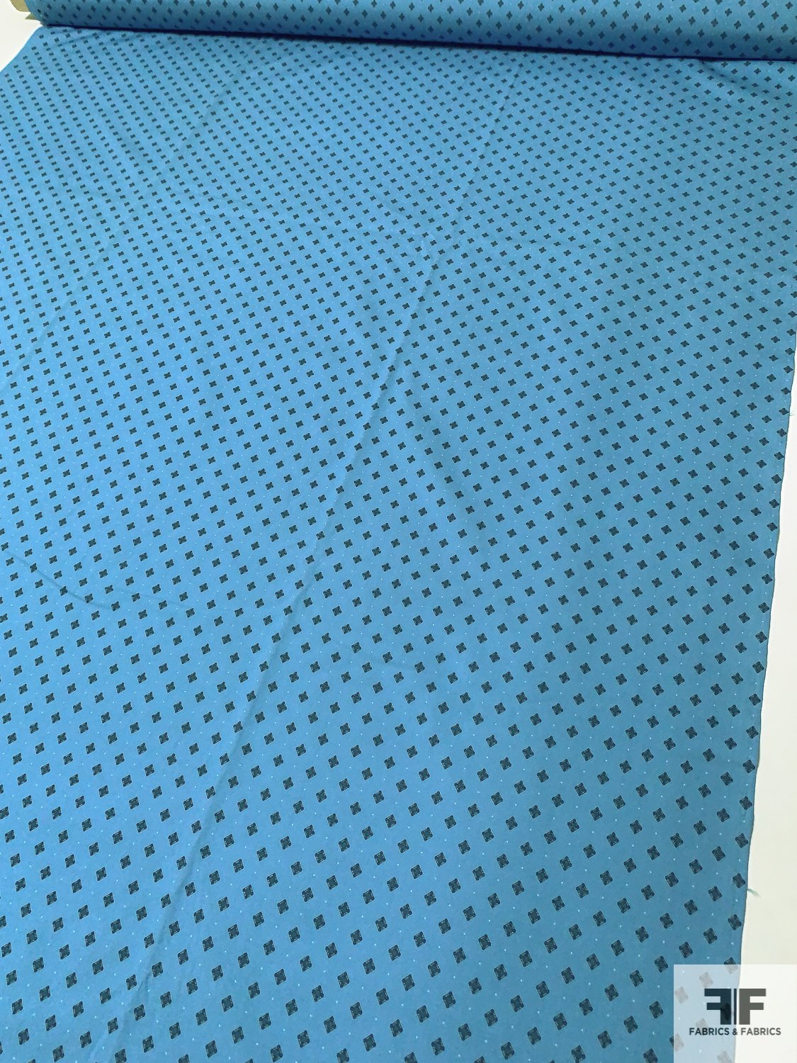 Japanese Fine Geometric Printed Cotton Broadcloth - Canyon Blue