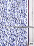 Italian Tiger Pattern Printed Cotton Pique - Periwinkle / White