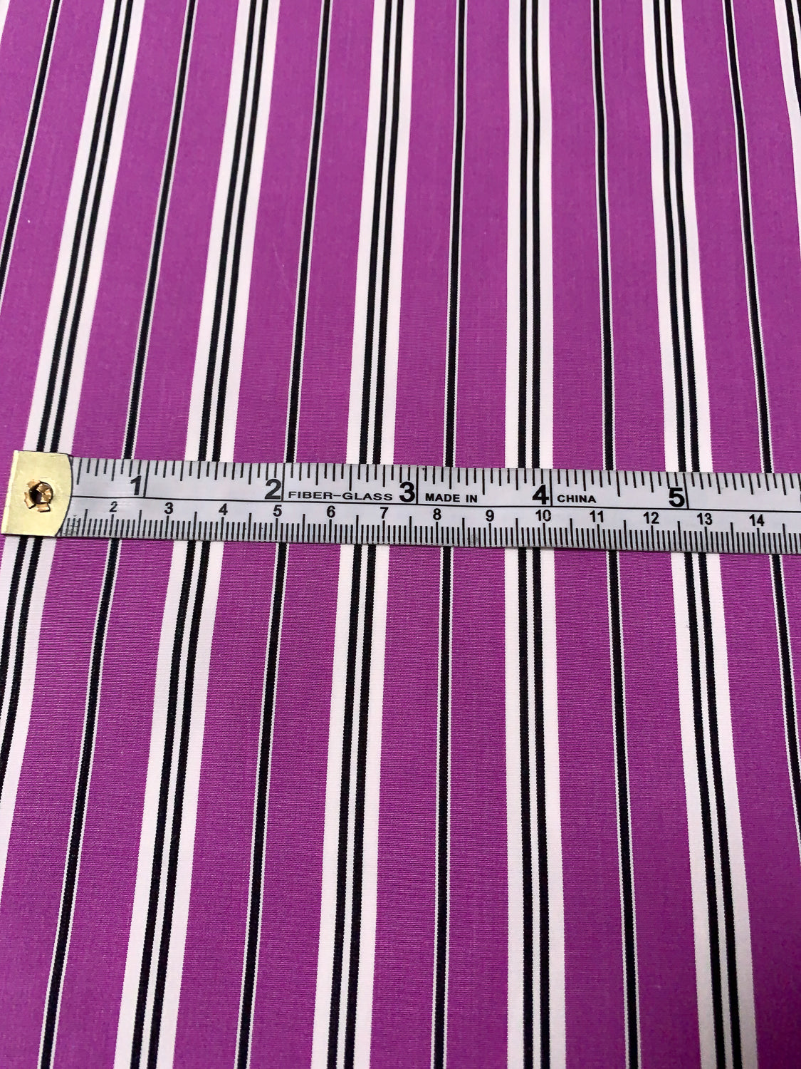 Ralph Lauren Striped Extra Fine Yarn-Dyed  Cotton Shirting - Purple / Black / White