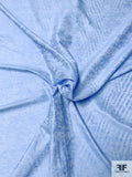 Italian Abstract Design Cotton Shirting - Sky Blue / White