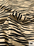 Tiger Printed Lightweight Stretch Cotton Canvas - Black / Cream / Tan