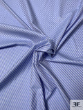 Made in Japan Finely Woven Diagonal Striped Cotton Shirting - Periwinkle Blue / White