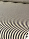 Novelty Horizontal Striped Cotton Denim - Navy / Cream