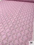 Spots in Criss Cross Printed Silk Chiffon - Pink / Caramel / Sky Blue / White