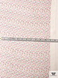 Spots in Criss Cross Printed Silk Chiffon - Magenta / Seafoam / Light Pink / Tan