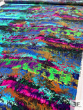 Ultra Abstract Printed Silk Charmeuse - Multicolor