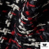 Checkered Wool Tweed - Black/Red/White - Fabrics & Fabrics NY