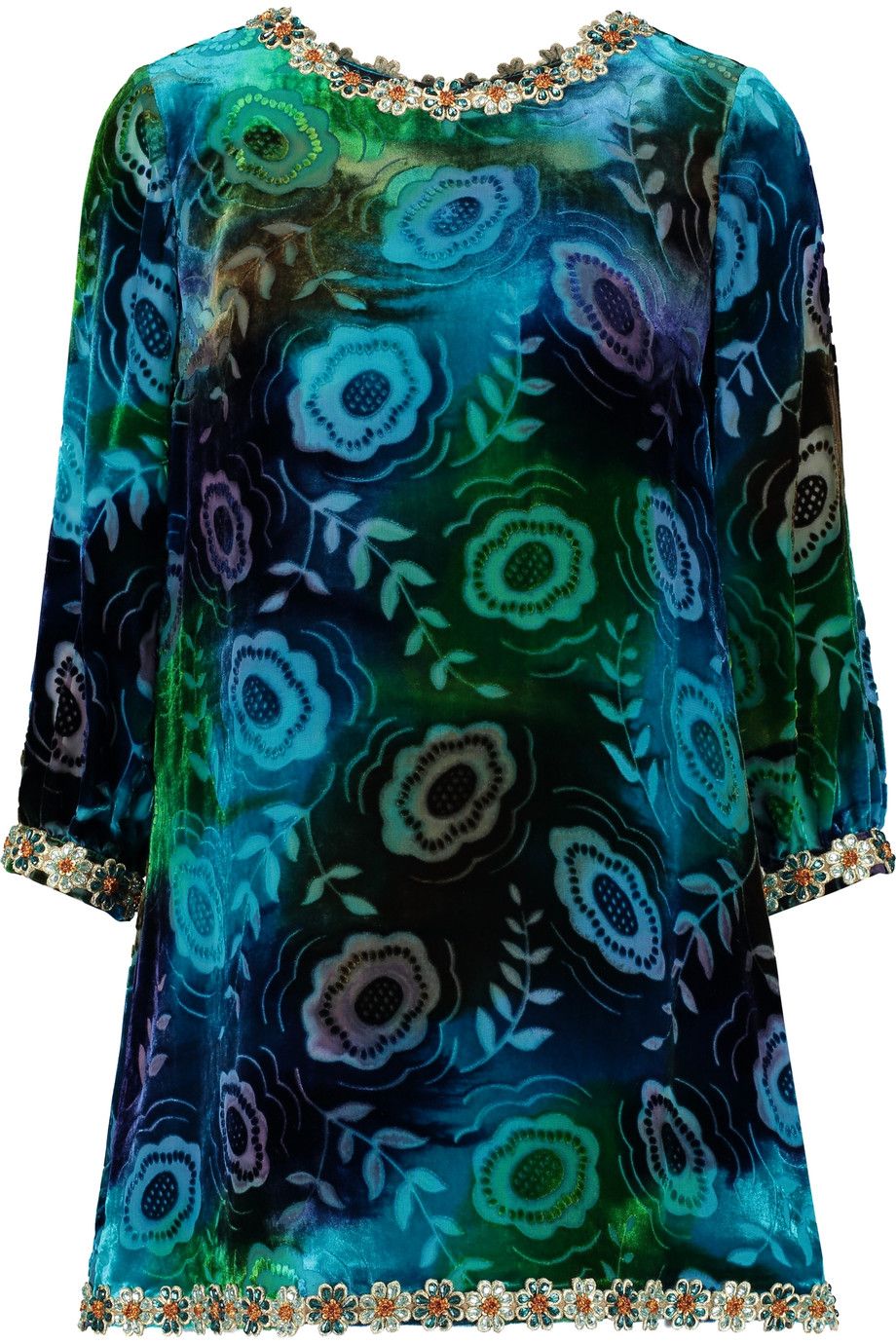 Anna Sui Cut Silk Velvet - Blue/Green - FABRICS & FABRICS NYC Fabrics & Fabrics Anna Sui Cut Silk Velvet - Blue/Green - FABRICS & FABRICS NYC Fabrics & Fabrics