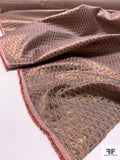 Metallic Fish-Scale Pattern Brocade - Bronze/Pink