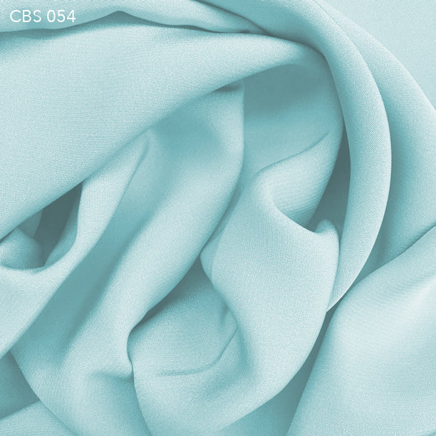 Silk Crepe Back Satin - Clearwater Blue - Fabrics & Fabrics
