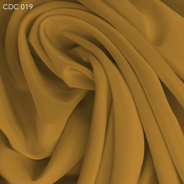 Silk Crepe de Chine - Ochre Yellow - Fabrics & Fabrics