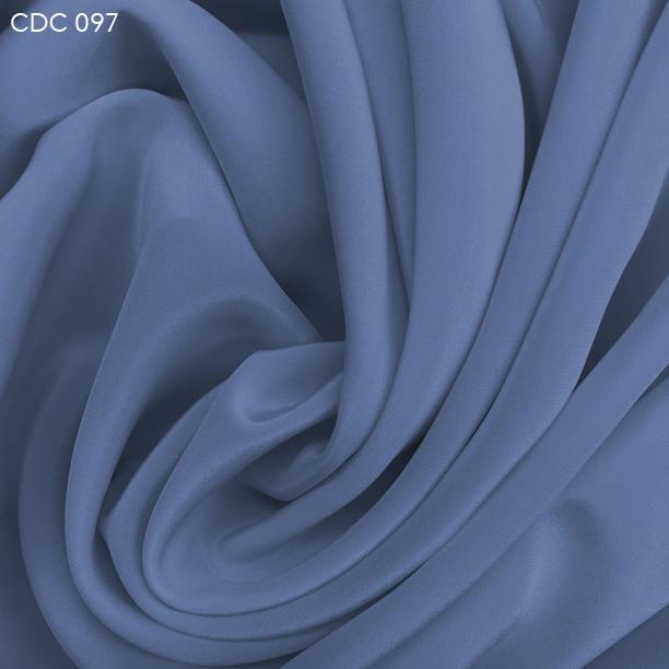 Stone Wash Blue Silk Crepe de Chine - Fabrics & Fabrics