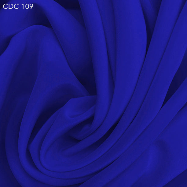 Silk Crepe de Chine - Royal Blue - Fabrics & Fabrics