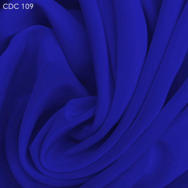 Royal Blue Silk Crepe de Chine - Fabrics & Fabrics