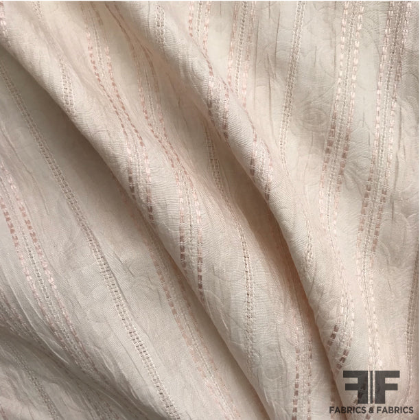 Striped Embroidered Cotton - Pink
