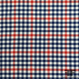 Gingham Cotton Shirting - Blue/Red/White