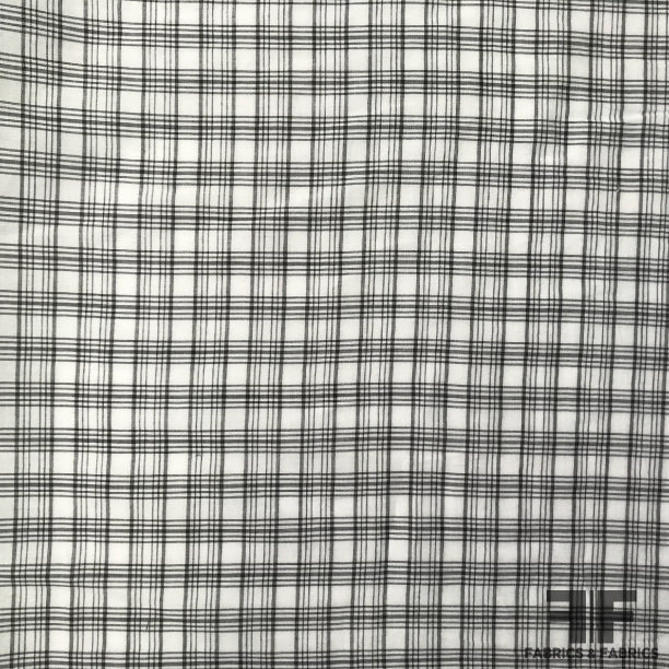 Plaid Cotton Shirting - Black/White - Fabrics & Fabrics