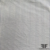 Striped Cotton Seersucker Shirting - Blue/White