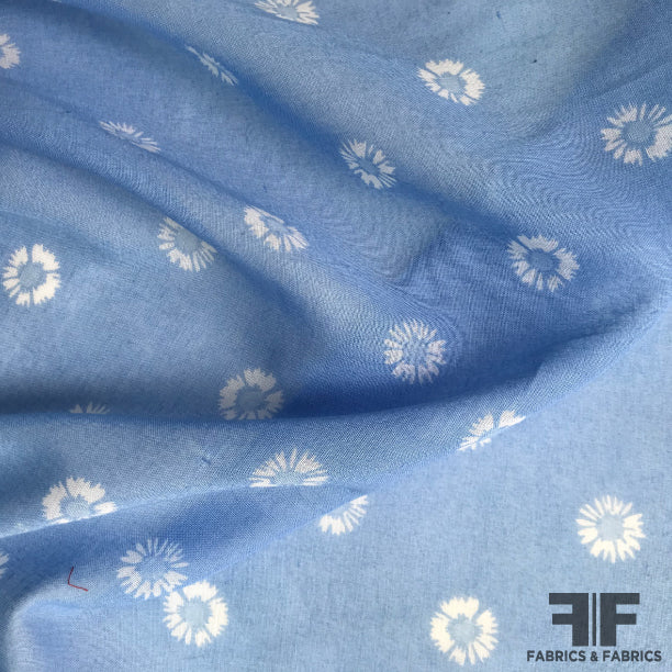 Floral Cotton Woven - Blue/White
