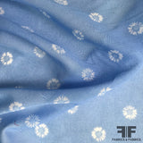 Floral Woven Cotton Shirting - Blue/White
