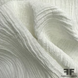 Crinkled Cotton Shirting Gauze - White