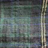 Plaid Wrinkled Cotton Gauze Shirting - Green/Navy