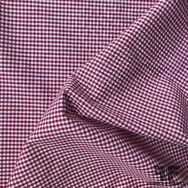 Gingham Cotton Shirting - Red/White