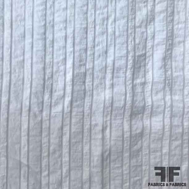 Striped Organdy Cotton Shirting - White