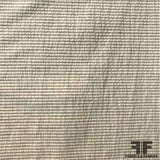 Striped Seersucker Cotton Shirting - Grey/White