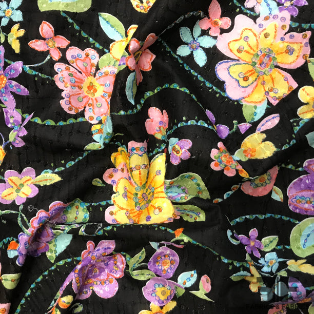 Floral Embroidered Cotton - Multicolor