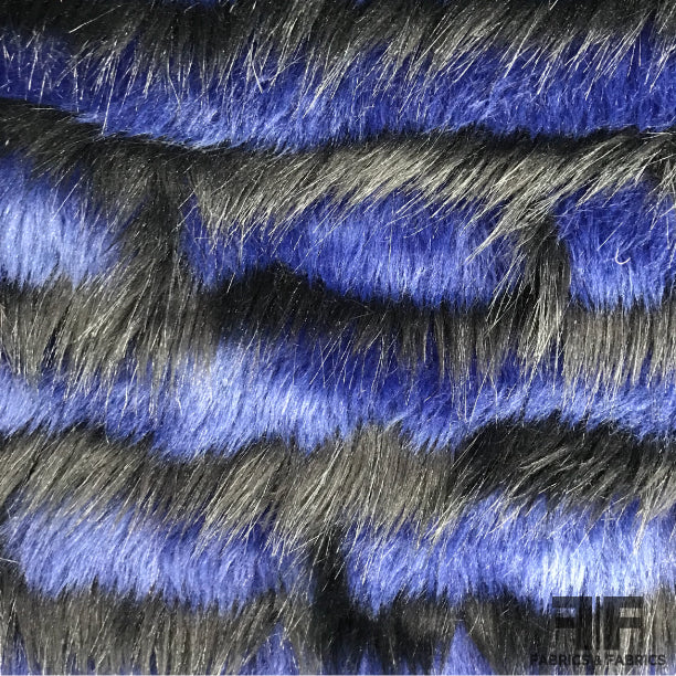 Striped Faux Fur - Blue/Black