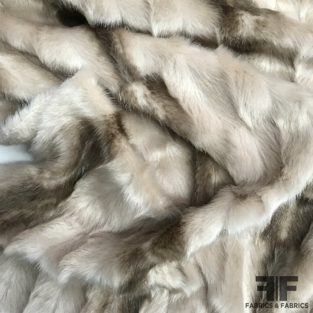 Tan/White Ultra Soft Faux Fur - Fabrics & Fabrics