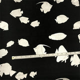 Italian Metallic Fish Printed Cotton Broadcloth - Black/ Silver