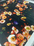 Floral Digital Printed Stretch Velvet - Black / Multicolor