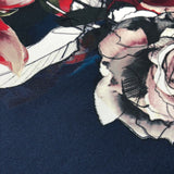 Carolina Herrera Cotton Faille Floral Panel  - Navy/Multicolor