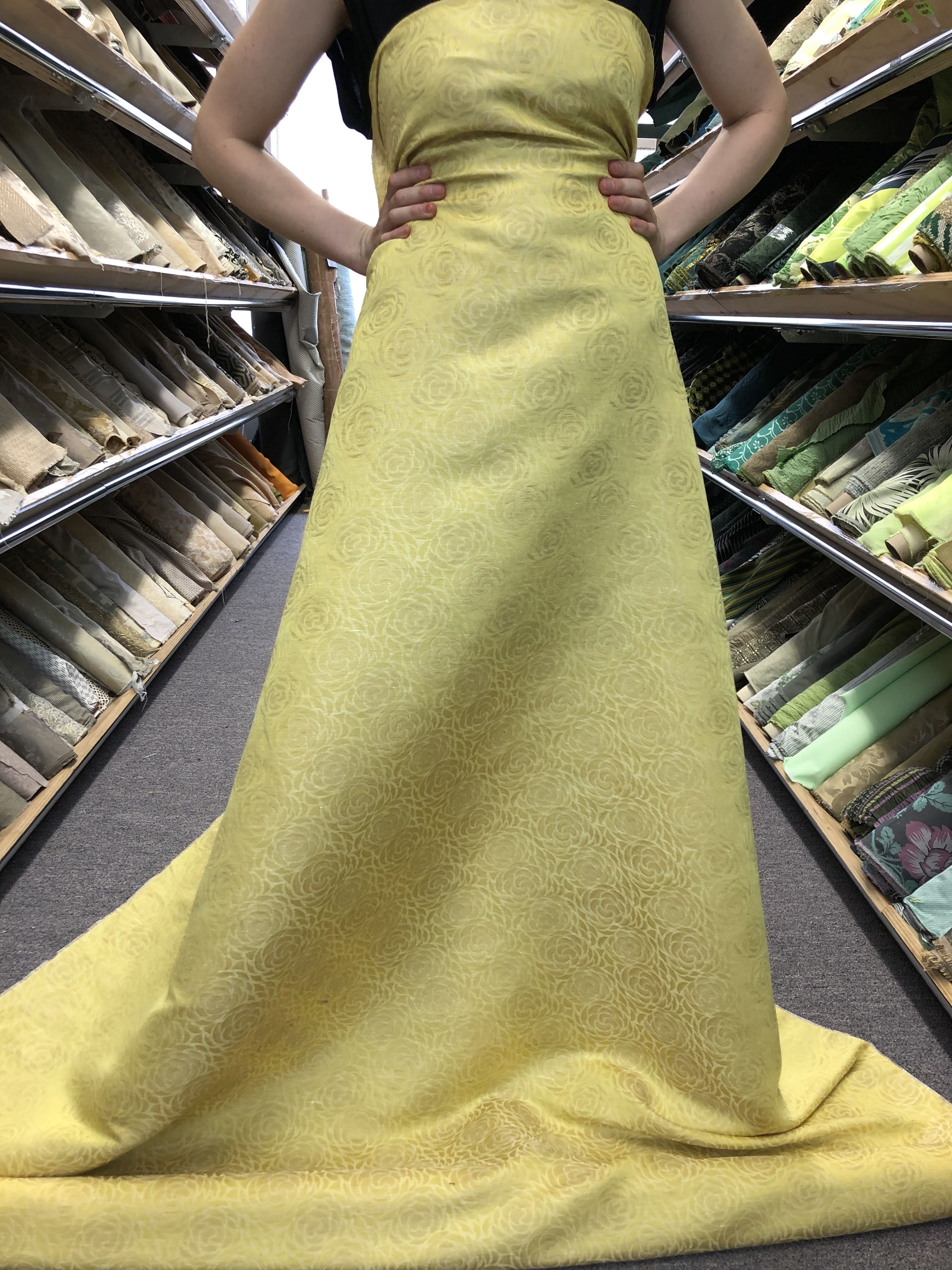 Rosette Silk-Rayon Jacquard Brocade - Yellow