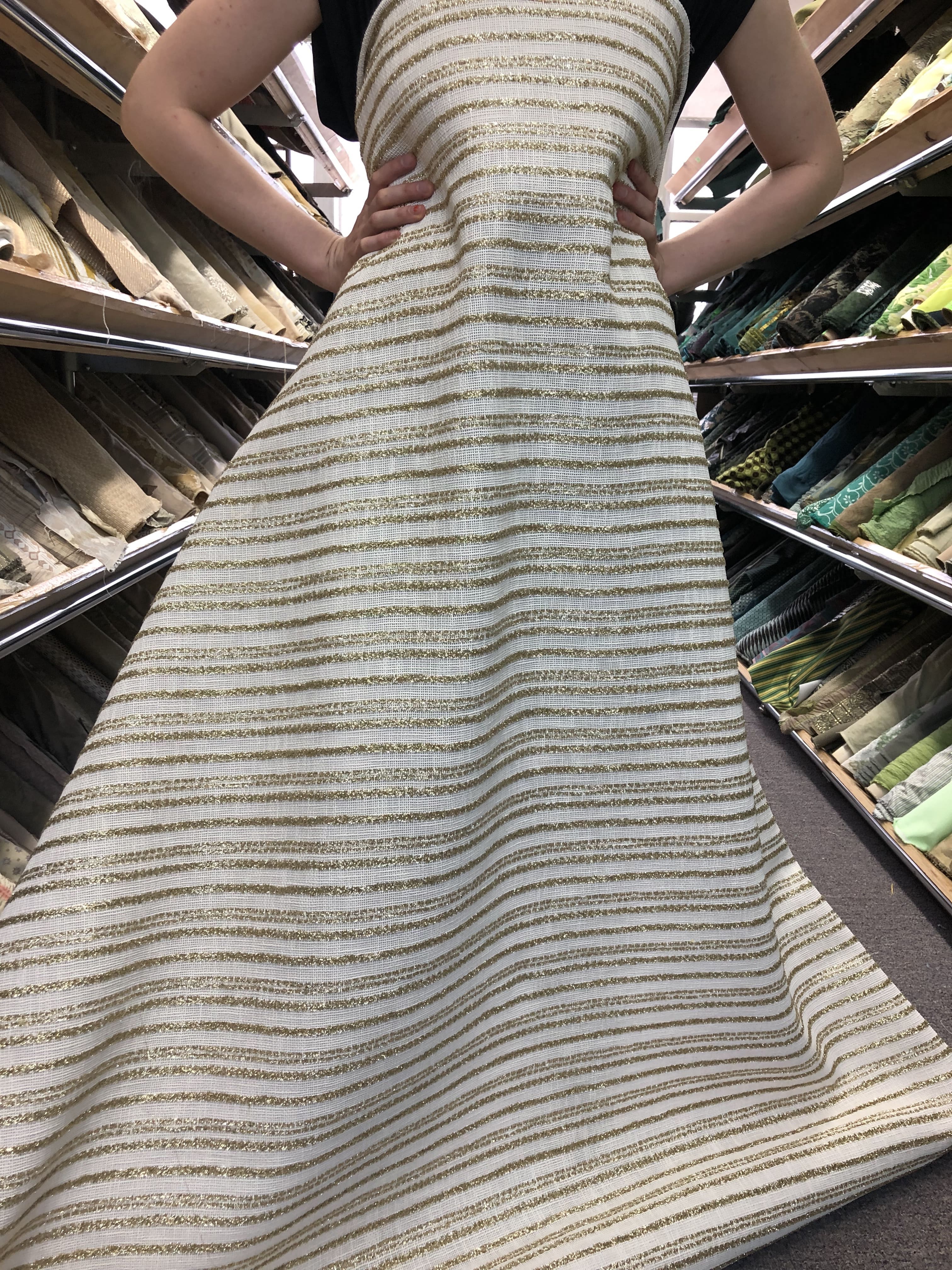 Metallic Striped European Suiting - White / Gold | FABRICS & FABRICS Fabrics & Fabrics Metallic Striped European Suiting - White / Gold | FABRICS & FABRICS Fabrics & Fabrics