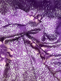 Floral Cheetah Animal Silk Charmeuse - Purple