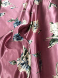 Floral Silk Shantung Charmeuse − Mauve