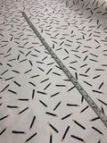Matchstick Printed Cotton Sateen - White / Black / Pink