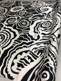 Abstract Large Scale Floral Printed Silk Charmeuse - Black / White